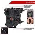 LED PROJECTOR HEADLIGHTS WITH SEQUENTIAL TURN SIGNAL - LIGHT SMOKE LENS AND GLOSSY BLACK HOUSING