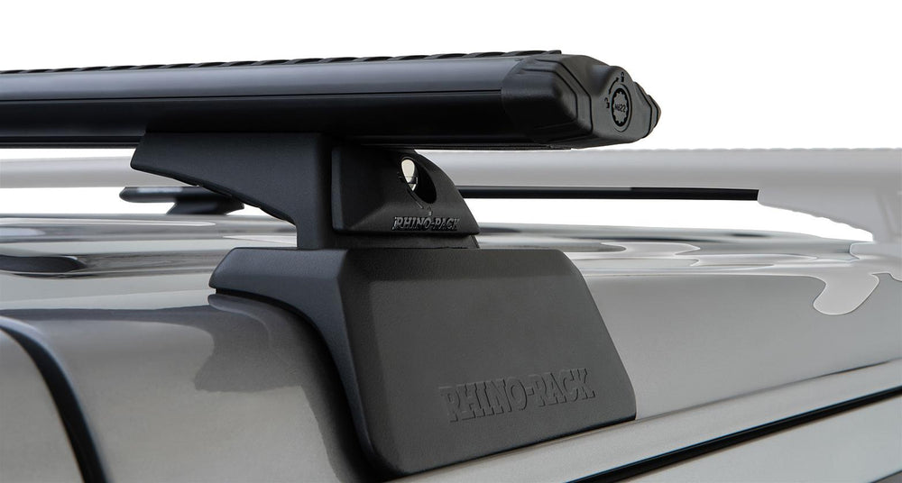 Rhino-Rack 18-21 Jeep Wrangler 4 Door SUV Vortex RCL 2 Bar Backbone Roof Rack - Black