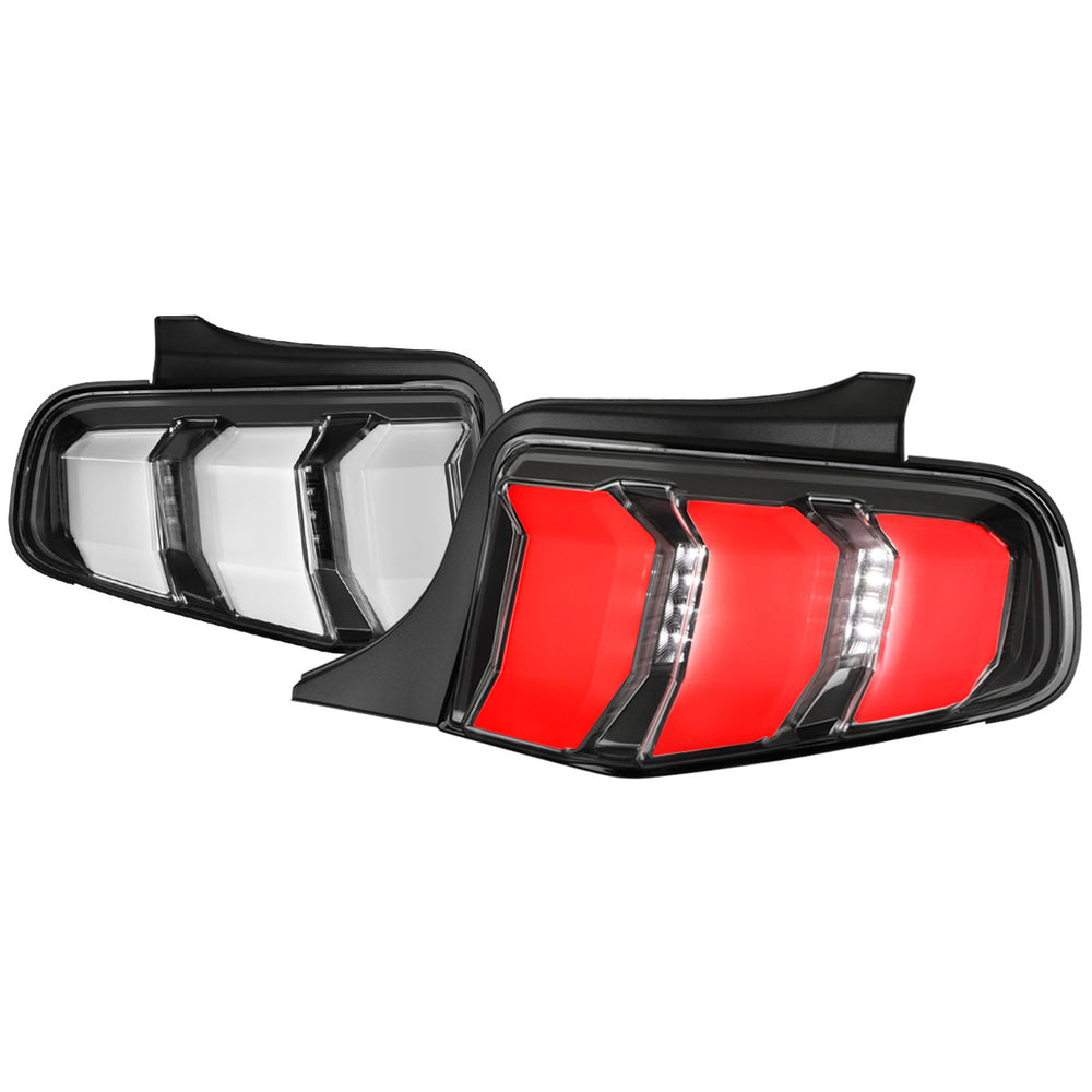 LED TAIL LIGHTS-BLACK TRIM WITH WHITE LED BAR