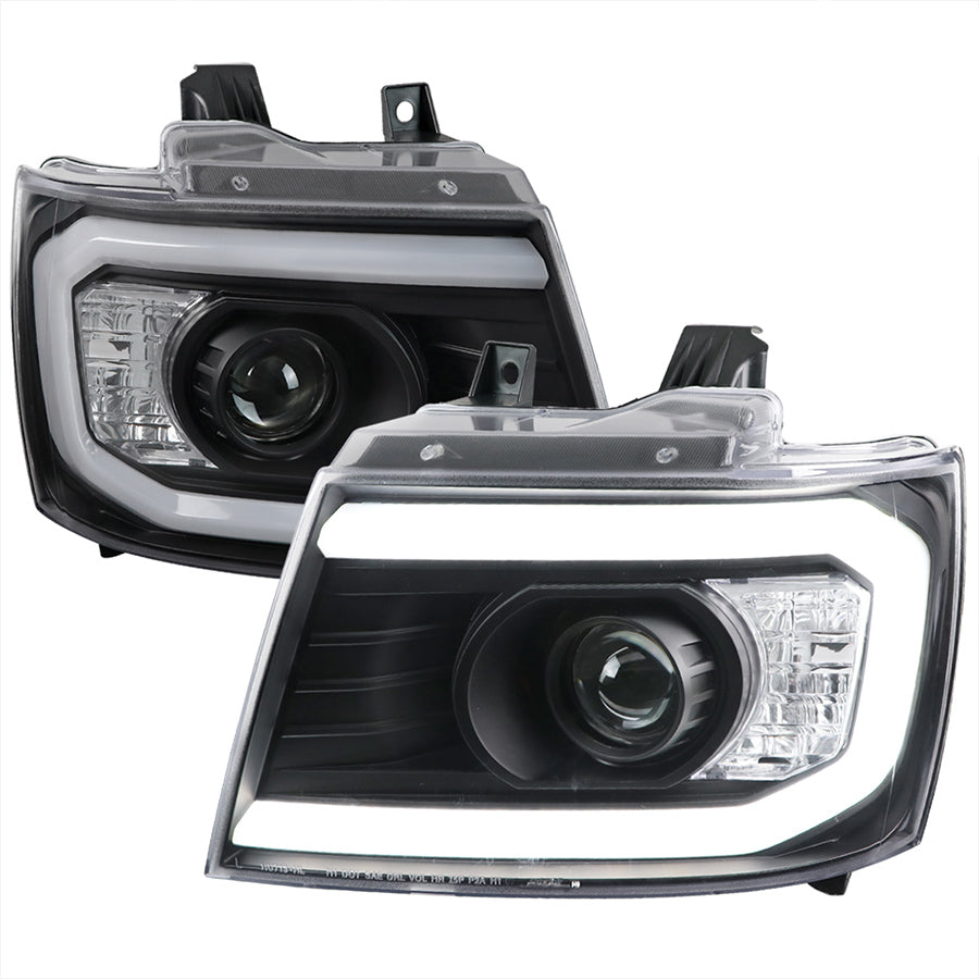 PROJECTOR HEADLIGHT - MATTE BLACK HOUSING - CLEAR LENS WITH AMBER REFLECTORS