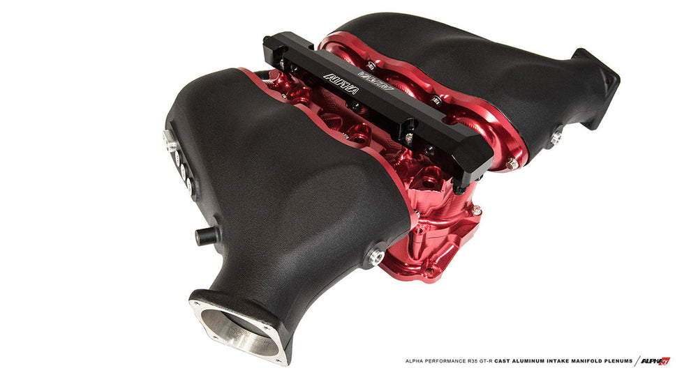 AMS Performance 2009+ Nissan GT-R Alpha Cast Plenum/Billet Intake Manifold w/ Sec Fuel Rail - Gold