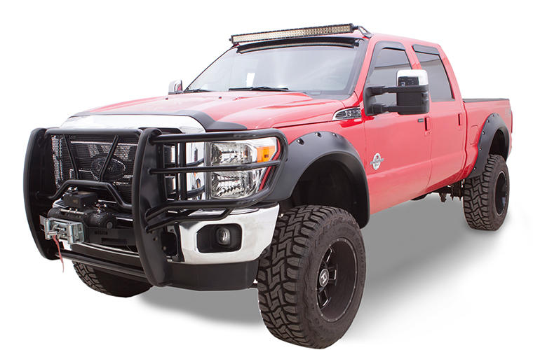 Black Cutout Style Smooth Finish Front Fender Flares For 1989-1995 Toyota Pickup Bushwacker