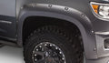 Black Pocket/Rivet Style Smooth Finish Front Fender Flares For 2015-2021 Chevrolet Colorado Bushwacker