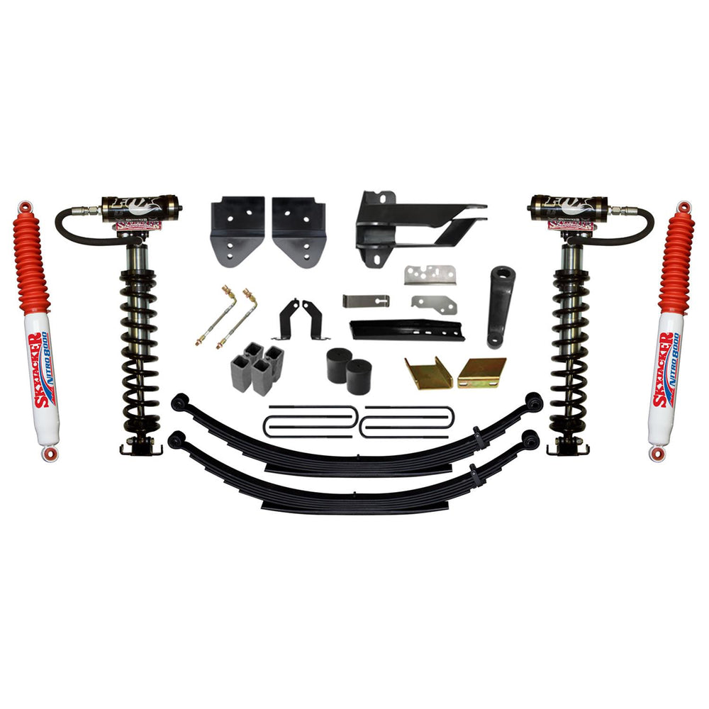 Suspension Lift Kit w/Shock 6 Inch Lift Incl. Front Coil Over Shocks Track Bar/Radius Arm/Steering Stab/Relocation Brackets Frt./R. Brake Line Extensions Rear Leaf Springs 17-19 Ford F-250/ F-350 Super Duty Skyjacker