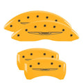 Set Of 4 Caliper Covers Engraved Front And Rear Style 2 Chrysler Wing Yellow Finish Black Characters 2011-2023 Chrysler 300 18 inches