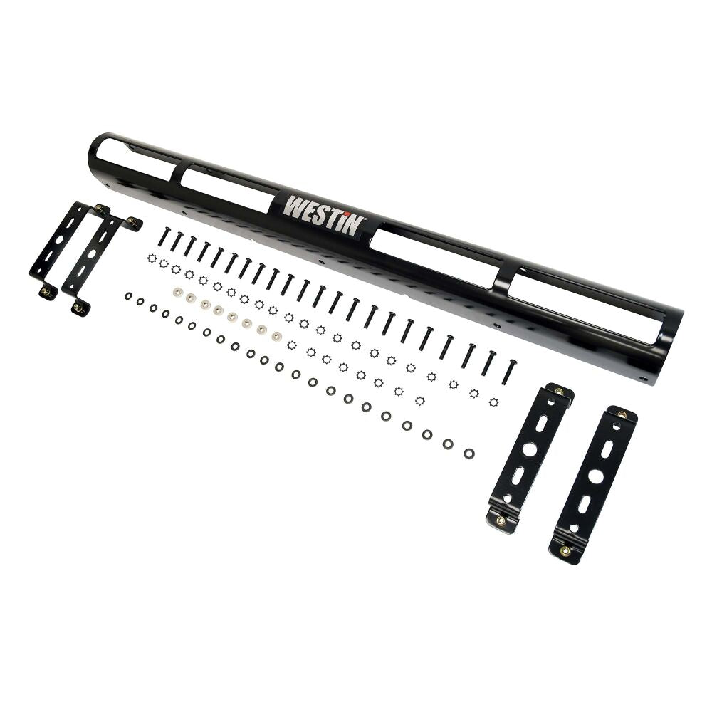 Westin Push Bumper Elite Light Channel 23.5 inch Code 3 4 Hole for Chase Lights - Black