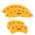 Set Of 4 Caliper Covers Engraved Front And Rear MGP Yellow Finish Black Characters 2013-2019 Ford Flex MGP Caliper Covers