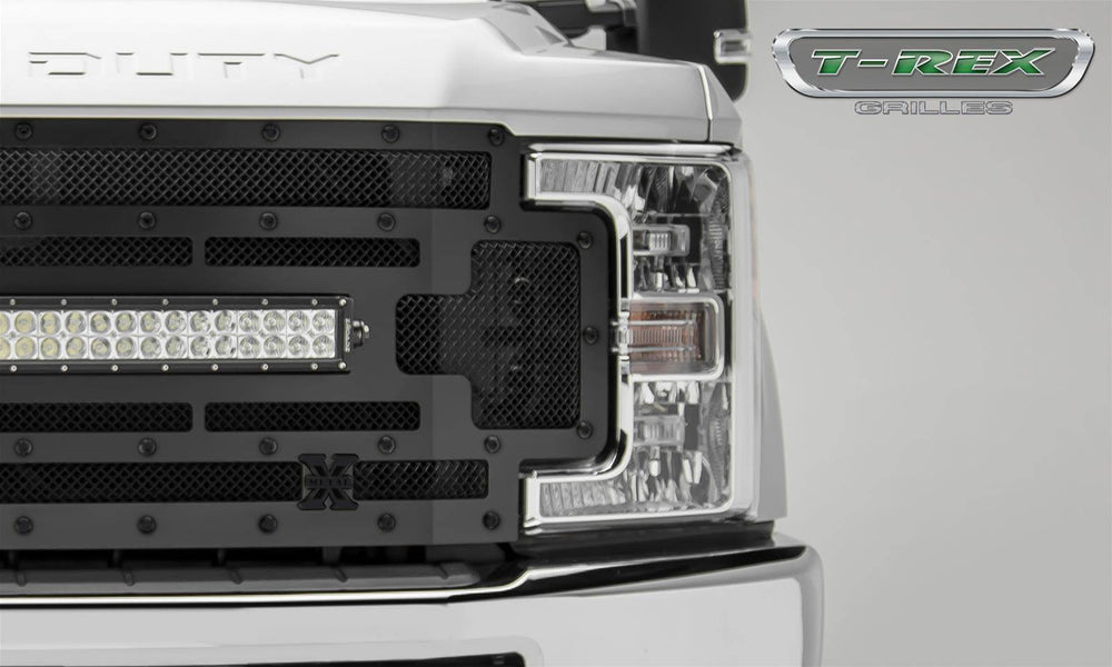 ~(41 lbs. 60X20X10)~ 2017-2019 Super Duty Torch Grille Black 1 Pc Replacement Chrome Studs Incl. (1) 30in LED - PN #6315471