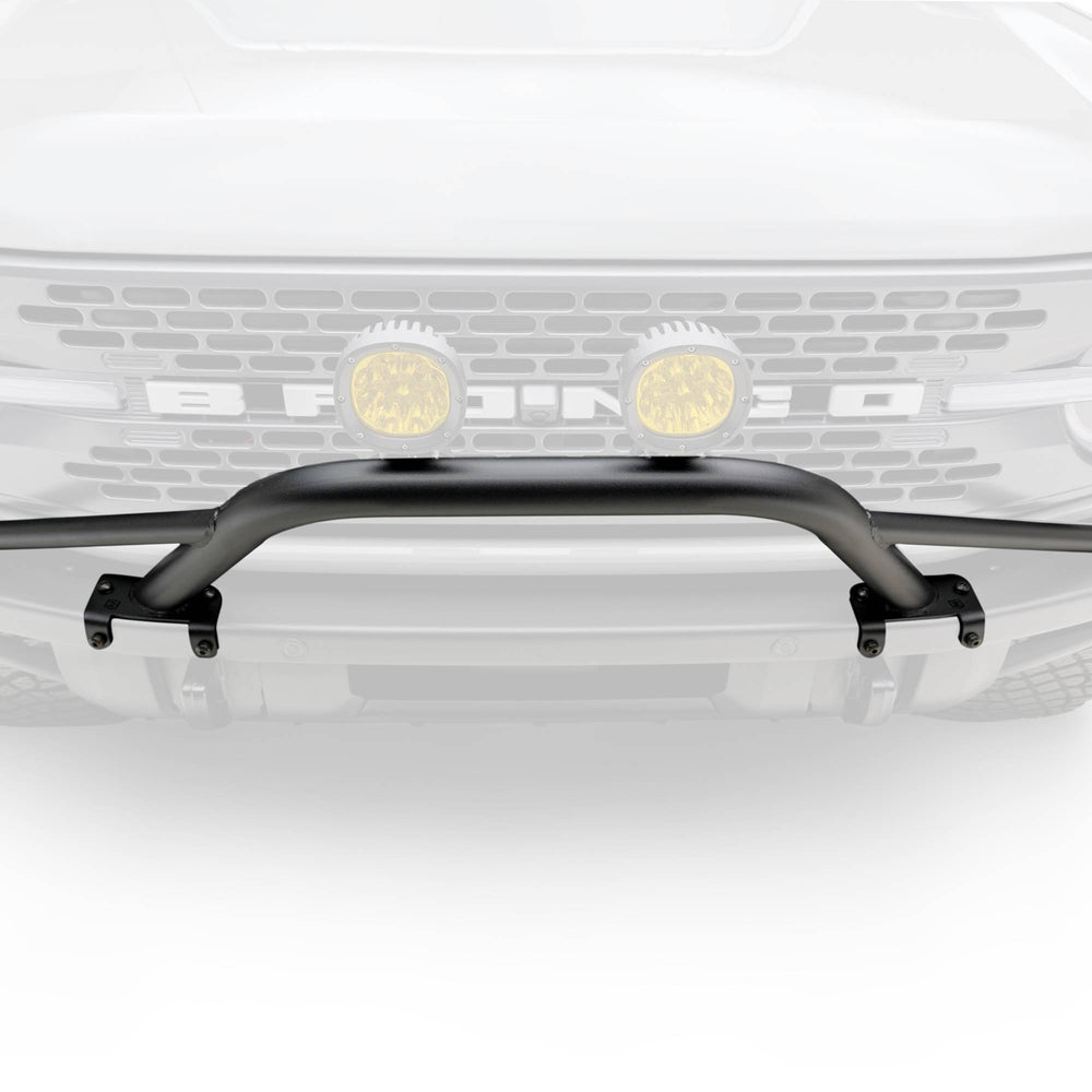 Front Bumper Top Small Hoop Black Mild Steel includes 2 4 Inch Round White ZROADZ LED Lights and Universal Wiring Harness Fits Heavy Duty Modular Bumper Models Only