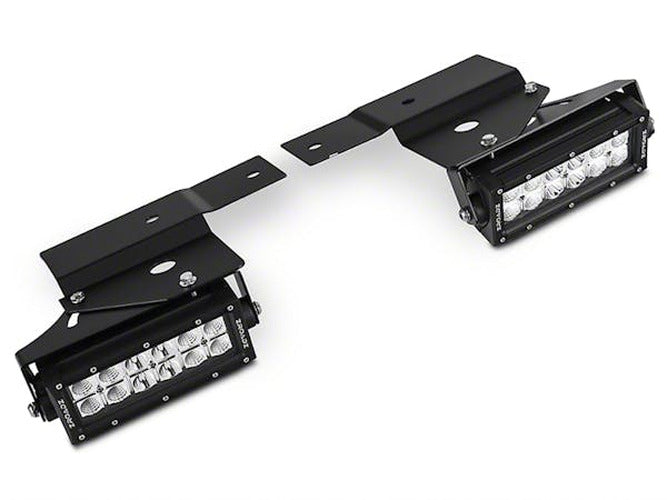 ~(15 lbs. 26X15X6)~ 2010-2014 FORD F150-RAPTOR: Front Bumper Side Opening LED Light Bar Mount KIT with Two 6 IN Inch Led Light Bars (Includes Universal Wiring Harness)