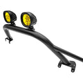 Front Bumper Top Small Hoop Black Mild Steel includes 2 4 Inch Round Amber ZROADZ LED Lights and Universal Wiring Harness Fits Heavy Duty Modular Bumper Models Only