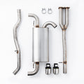 2.5" Cat-Back Exhaust System, Single Silencer, 4" Polished Round Tailpipe