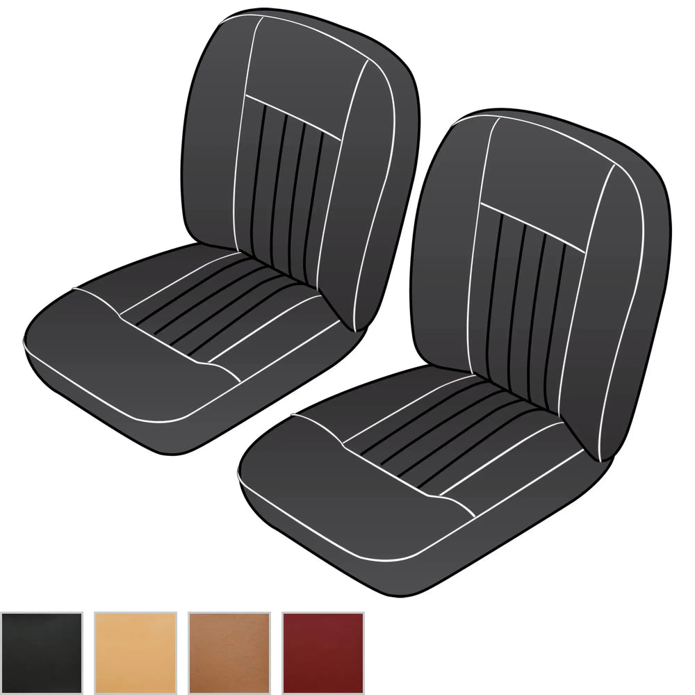 Black Leather Seat Cover Kit w/ Black Piping