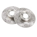 Cross-Drilled and Slotted Brake Rotor Pair