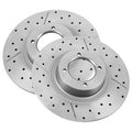 Cross-Drilled and Slotted Brake Rotor Pair