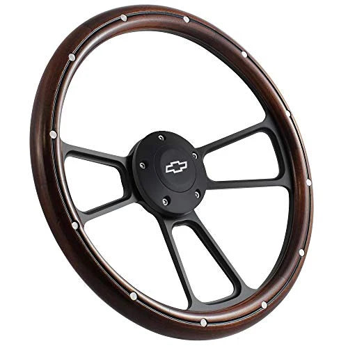 14-Inch Mahogany Wood Steering Wheel