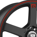 MR116 16X7 4X100/4.5 M-BLK RED-STR 40MM