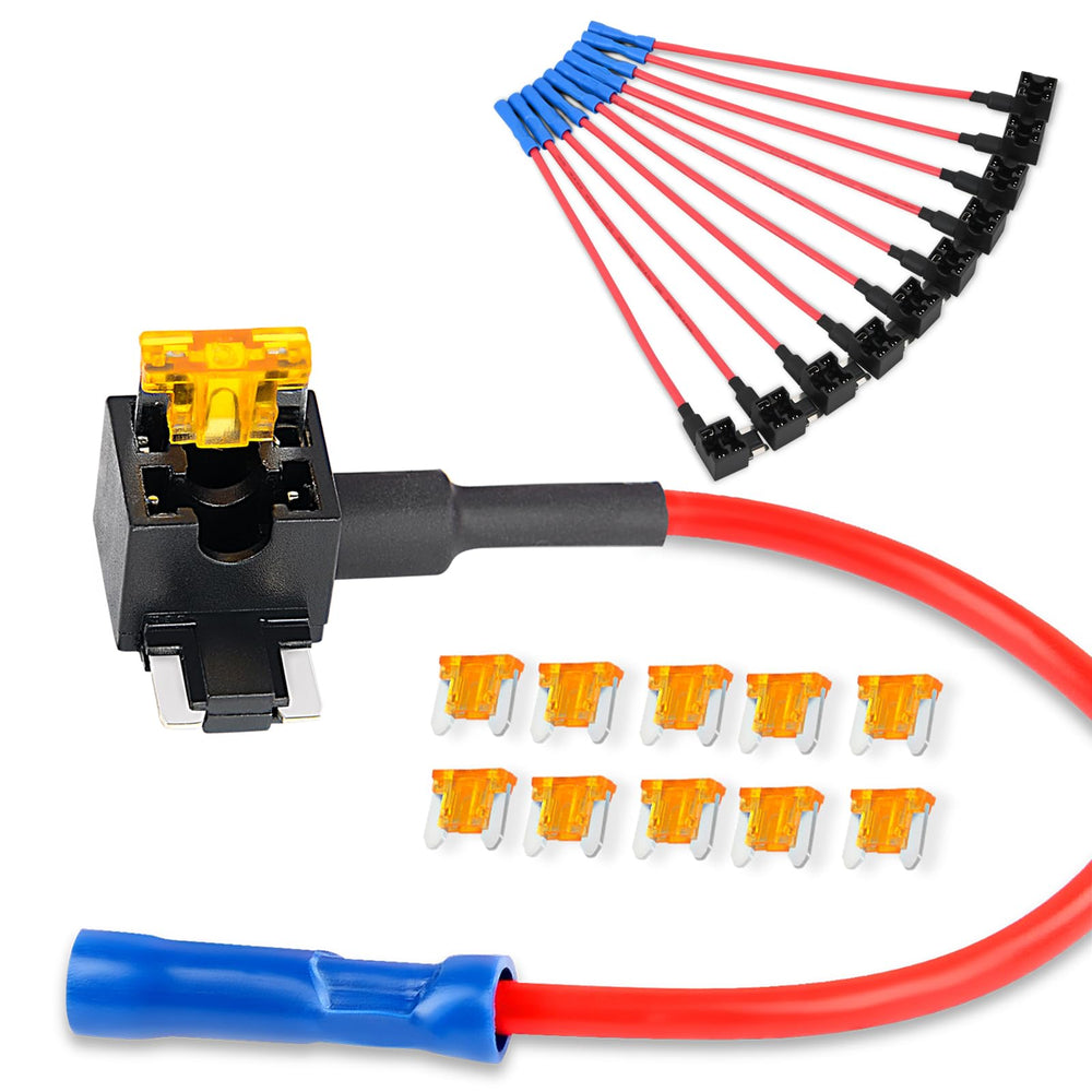 10 Pack 12V Add-a-Circuit Fuse Tap Adapter