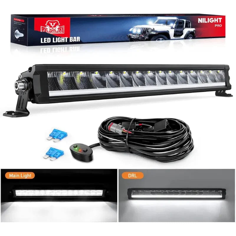 19.5-Inch Slim LED Light Bar with DRL and Wiring Kit