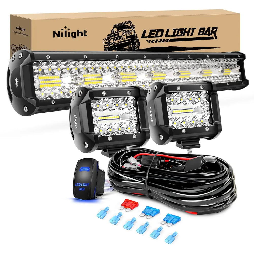 20-Inch 420W LED Light Bar Kit with 4-Inch Pods