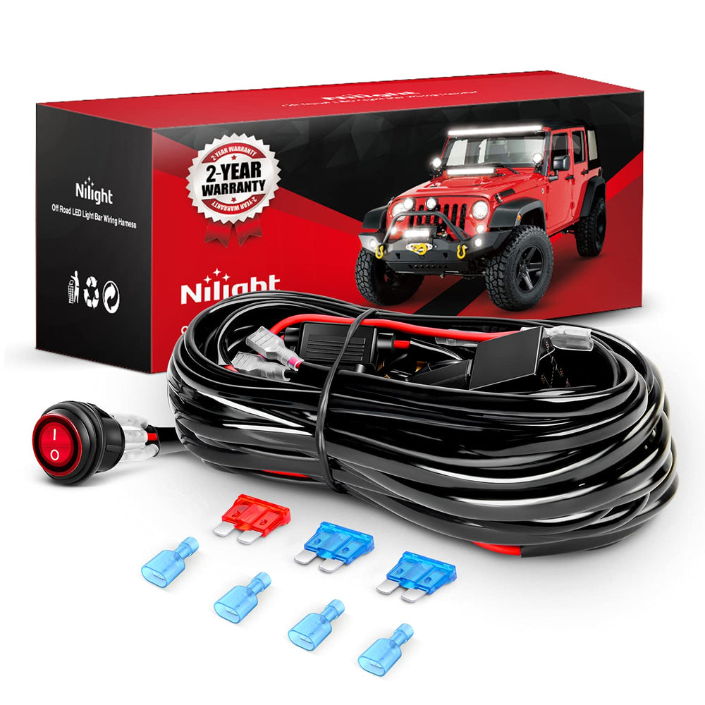 16AWG Dual LED Light Bar Wiring Harness Kit