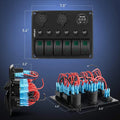 6-Gang Rocker Switch Panel with USB and Voltmeter