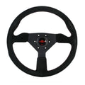 Fitti Corsa 350mm Black Suede Steering Wheel, Red Stitching