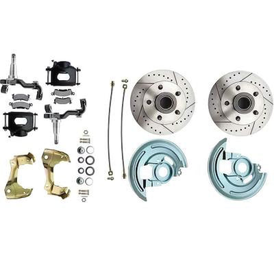 Front Disc Brake Conversion Kit with Black Calipers