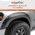 Bushwacker 15-17 Ford F-150 Pocket Style Flares 2pc Not Compatible w/ Technology Package 68T - Black