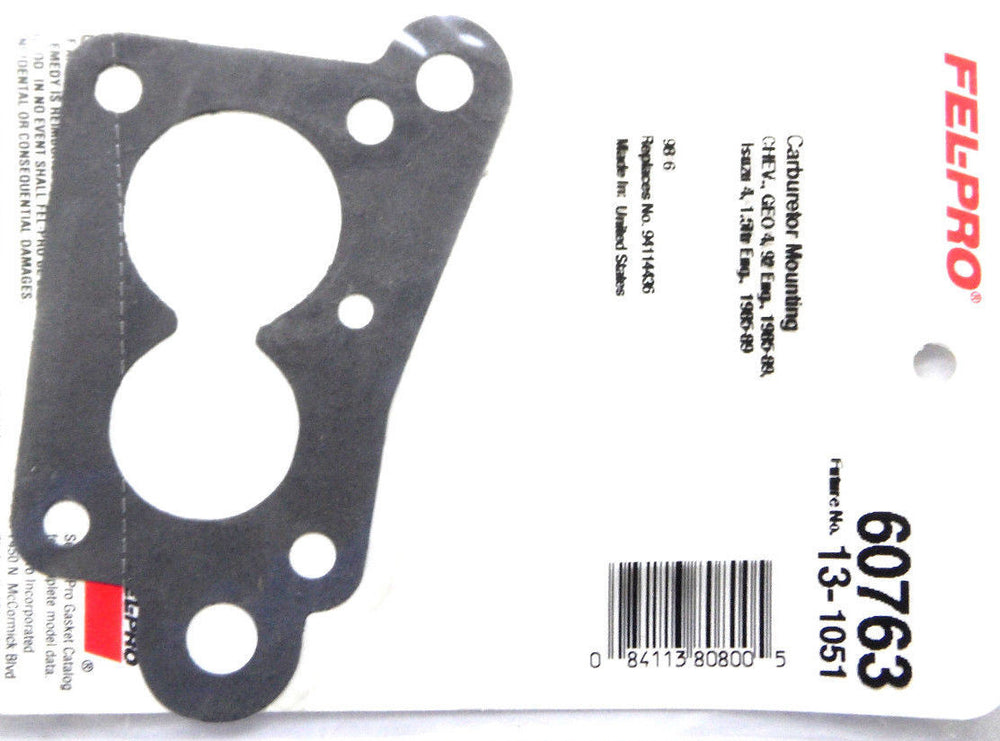 Fel-Pro Chevrolet Spectrum 60763 Carburetor Mounting Gasket