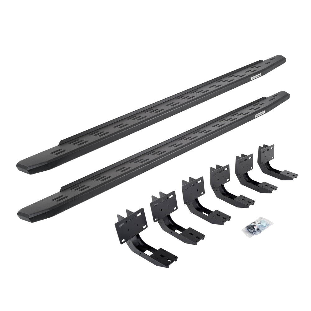 19C RAM 1500 RB30 RUNNING BOARDS WITH BRACKETS TEXTURED BLACK