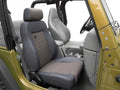 Trailmax II Pro Seat Passenger side Front center fabric FTsert Black Denim Jeep 76-06 CJ7 AND Wrangler; 97-02 req. Adapter 51256; 03-06 req. Adapter 51245 Drvr 51248 Psngr