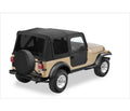 ~(21 lbs. 32X9X9)~ Replace-a-Top Fabric-only Soft Top Black Denim Jeep 88-95 Wrangler; Includes door skins; Tinted side and rear windows