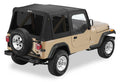 ~(21 lbs. 32X9X9)~ Replace-a-Top Fabric-only Soft Top Black Denim Jeep 88-95 Wrangler; Includes door skins; Tinted side and rear windows