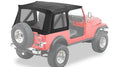 Replace-a-Top Fabric-only Soft Top Black Denim Jeep 97-02 Wrangler; No door skins included; Clear side and rear windows