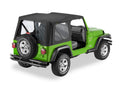~(20 lbs. 32X9X9)~ Replace-a-Top Fabric-only Soft Top Black Diamond Jeep 03-06 Wrangler; Except Unlimited; No door skins included; Clear side and rear windows