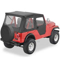 ~(60 lbs. 55X26X6)~ Supertop Classic Replacement Soft Top Tan Jeep 53-75 M38A1/CJ5; Includes 2-piece Fabric Doors; Clear side and rear windows