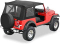 ~(39 lbs. 46X36X5)~ Supertop Classic Replacement Soft Top Black Denim Jeep 76-95 CJ7 AND Wrangler; No doors included; Clear side and rear windows
