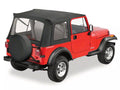 ~(39 lbs. 46X36X5)~ Supertop Classic Replacement Soft Top Black Crush Jeep 76-95 CJ7 AND Wrangler; No doors included; Clear side and rear windows
