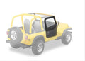~(21 lbs. 38X30X3)~ Upper Fabric Half-doors Black Crush Jeep 88-95 Wrangler; Fit original factory hardware or Replace-A-Top
