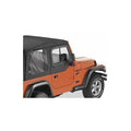 ~(21 lbs. 38X30X3)~ Upper Fabric Half-doors Black Crush Jeep 88-95 Wrangler; Fit original factory hardware or Replace-A-Top