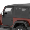 ~(21 lbs. 38X30X3)~ Upper Fabric Half-doors Black Crush Jeep 88-95 Wrangler; Fit original factory hardware or Replace-A-Top