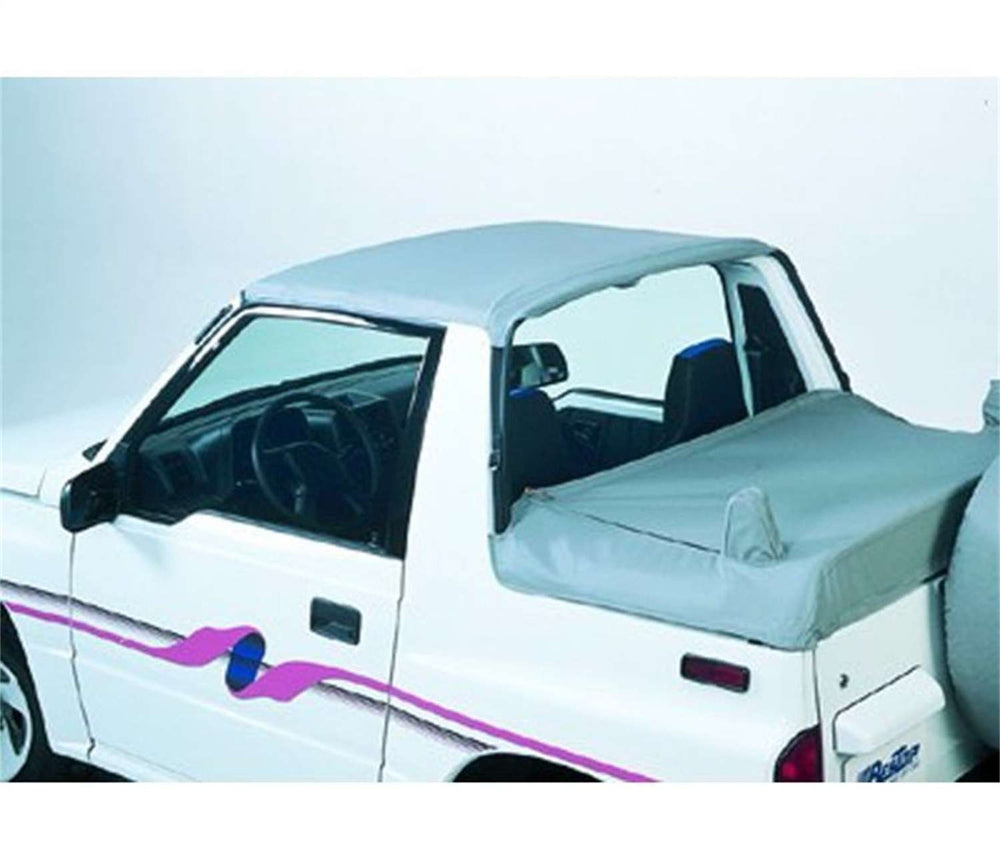 ~(3 lbs. 12X11X4)~ Bikini Top Strapless Black Denim Geo/Suzuki 88-94 Tracker/Sidekick; Targa (standard length); Must have factory soft top windshield header