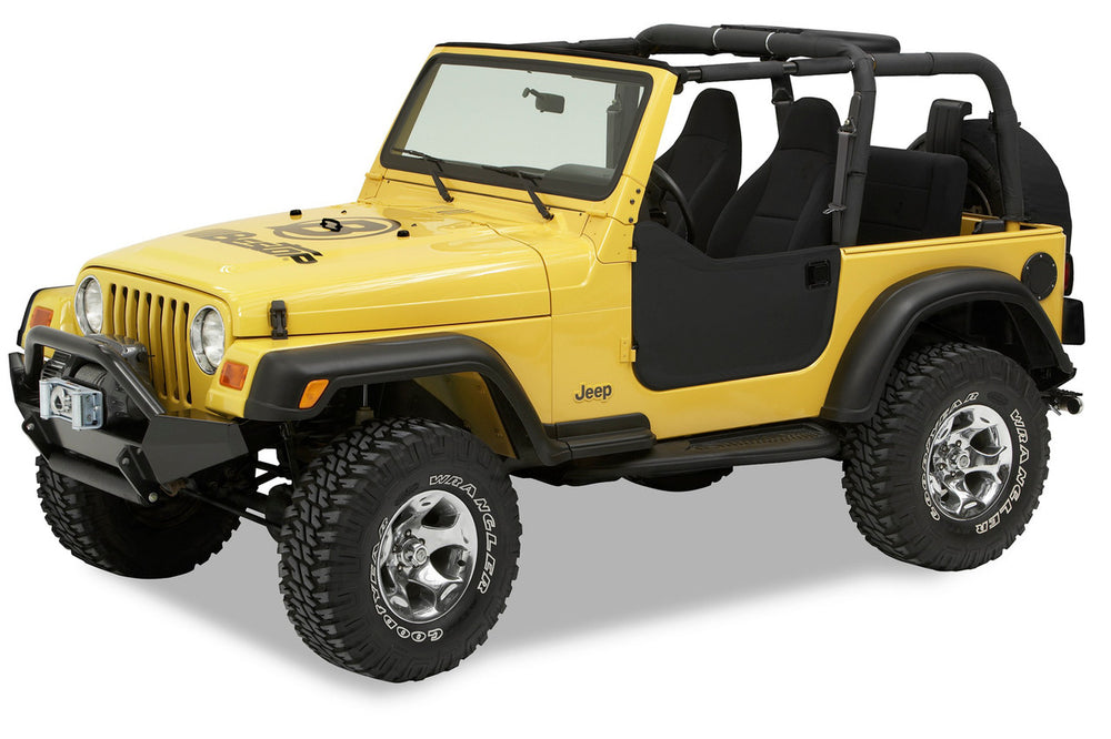 ~(17 lbs. 38X28X3)~ Lower Fabric Half-doors Black Denim Jeep 97-06 Wrangler;