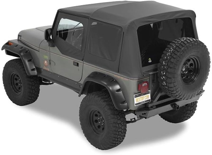 ~(47 lbs. 41X34X7)~ Supertop NX Complete Replacement Soft Top Black Denim Jeep 88-95 Wrangler; No doors included; Tinted side and rear windows