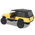 ~(44 lbs. 56X27X5)~ Supertop Classic Replacement Soft Top Black Denim Jeep 81-85 CJ8 No doors included; Tinted side and rear windows