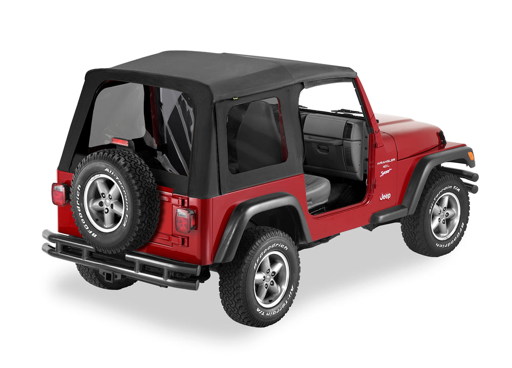 ~(15 lbs. 32X9X9)~ Supertop Classic Replacement Skins Tinted Windows Black Denim Jeep 97-06 Wrangler; Req. Supertop hardware; no doors included.; Tinted side and rear windows