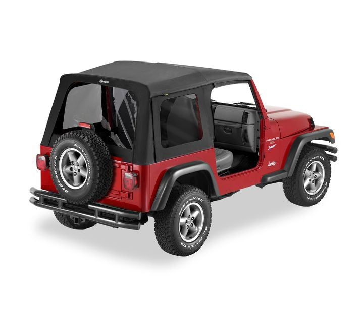~(15 lbs. 32X9X9)~ Supertop Classic Replacement Skins Tinted Windows Black Diamond Jeep 97-06 Wrangler; Req. Supertop hardware; no doors included.; Tinted side and rear windows