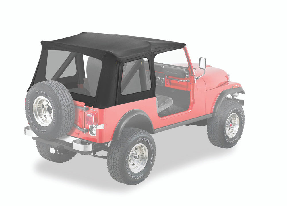 ~(15 lbs. 32X9X9)~ Supertop Classic Replacement Skins Clear Windows Black Denim Jeep 76-86 CJ7 Must have Supertop hardware; no doors incl.; Clear side and rear windows