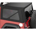 ~(3 lbs. 32X9X9)~ Jeep 2007-2018 Wrangler JK 2-door Replacement Window Set - Pebble Beige Twill Tinted; Fits Supertop NX or Replace-A-Top Premium Twill